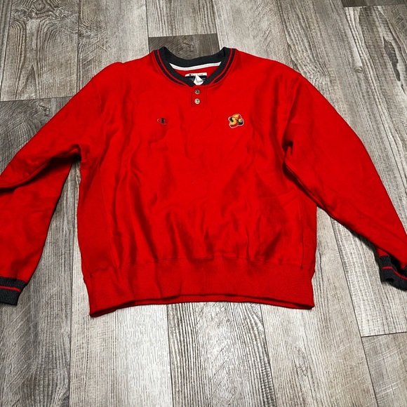 VINTAGE CHAMPION NBA SEATTLE SUPERSONICS ORBIT crewneck red gray sweatshirt - Picture 5 of 8